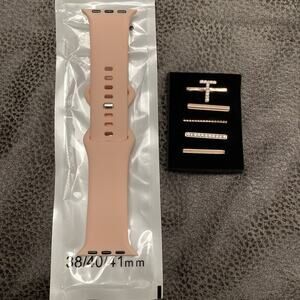 Pink Apple Watch Band S/M for 38/40/41mm for Series 4,5,6,7,8,9 SE With Charms T